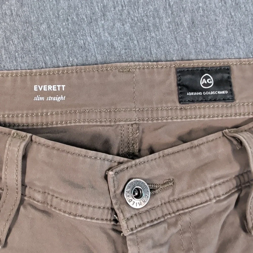 AG Adriano Goldschmied Pants Mens Brown The Everett Slim Straight‎ 32x29 Jeans